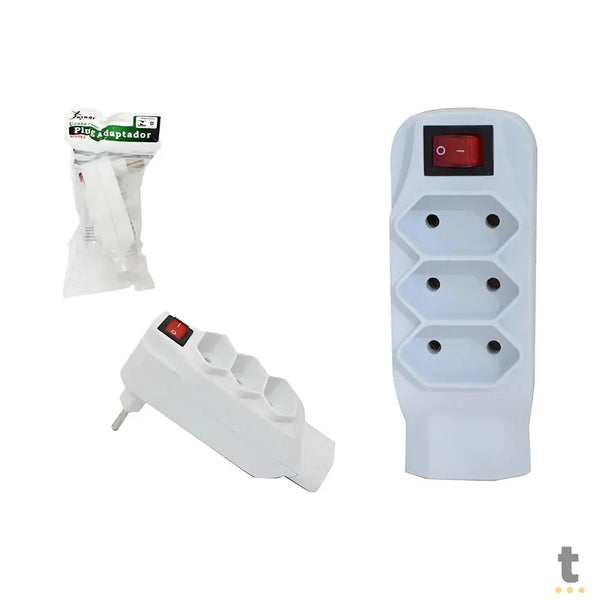 Adaptador Elétrico C/ 4 Tomadas Knup Branco - SL6012