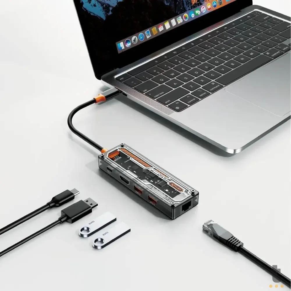 Adaptador Hub USB Tipo C Knup 1 HDMI 4K 2x USB 3.0 / 2.0 1x USB-c Leitor de cartão - KP-HB508 Truedata