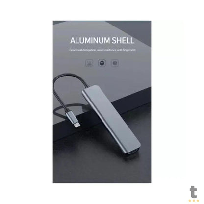 Adaptador Hub USB Tipo C Para Hdmi + 2x USB + Usb Tipo C + Leitor Cartão SD Truedata