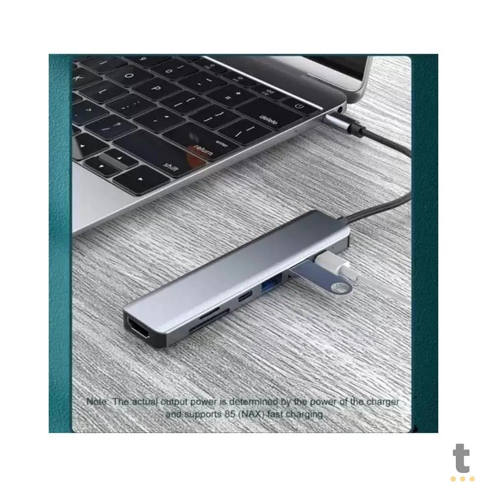 Adaptador Hub USB Tipo C Para Hdmi + 2x USB + Usb Tipo C + Leitor Cartão SD Truedata