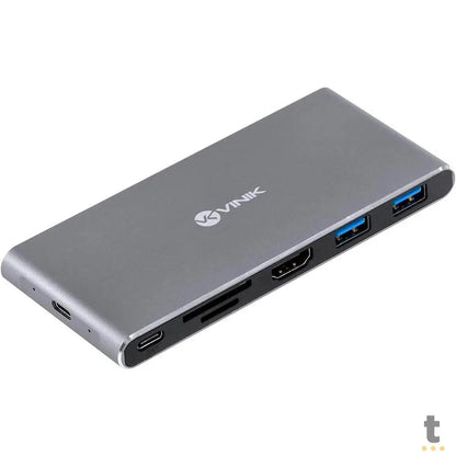 Adaptador Hub USB Tipo C Para Ssd M.2 + Hdmi + 2x USB + Usb Tipo C PD 100w + Leitor Cartão SD Vinik - DSM-5C Truedata