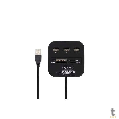 Adaptador Hub Usb 3 Portas + Leitor De Cartão De Memória Knup Hb-T58 Usb 2.0 Truedata