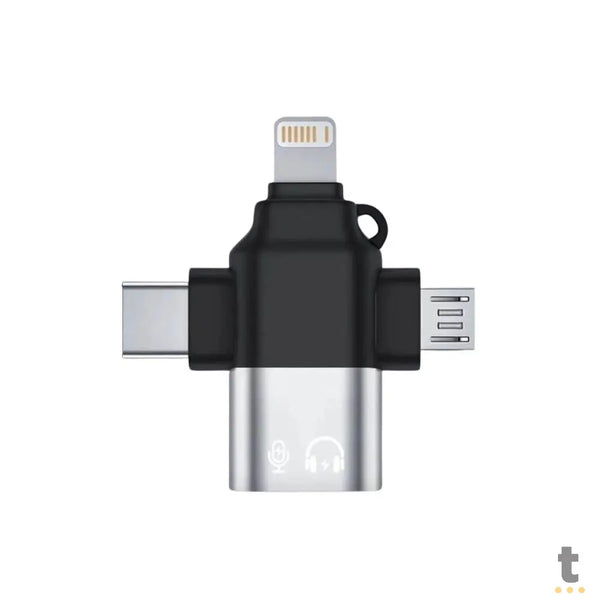 Adaptador Otg 3 em 1 (Lightning / Tipo C / Micro Usb) P/ Usb 3.0 Femea Knup - HM006
