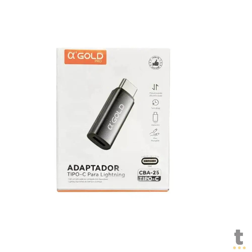 Adaptador Otg Lightning Fêmea Para Usb Tipo C Macho aGold - CBA-25 Truedata