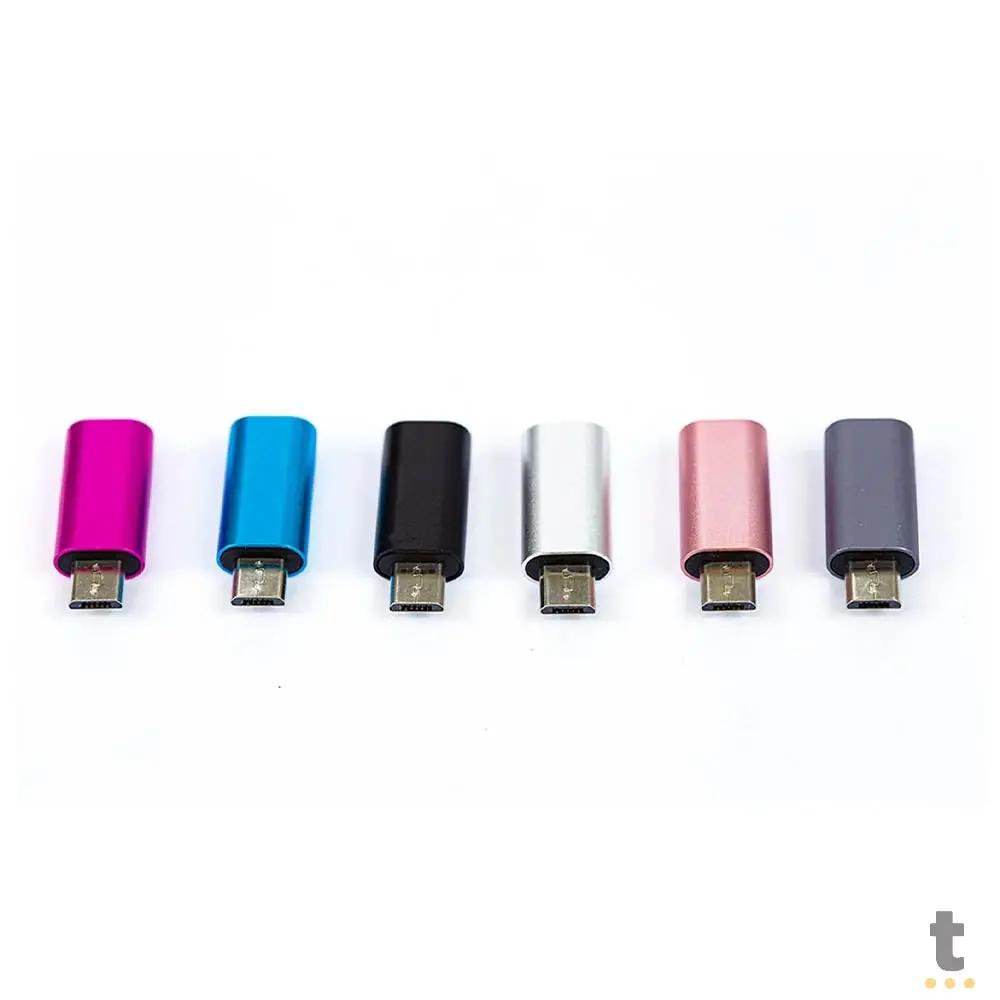 Adaptador Otg Micro Usb V8 Fêmea Para Usb Tipo C Macho Truedata
