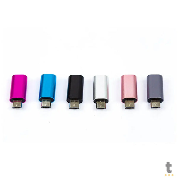 Adaptador Otg Micro Usb V8 Fêmea Para Usb Tipo C Macho