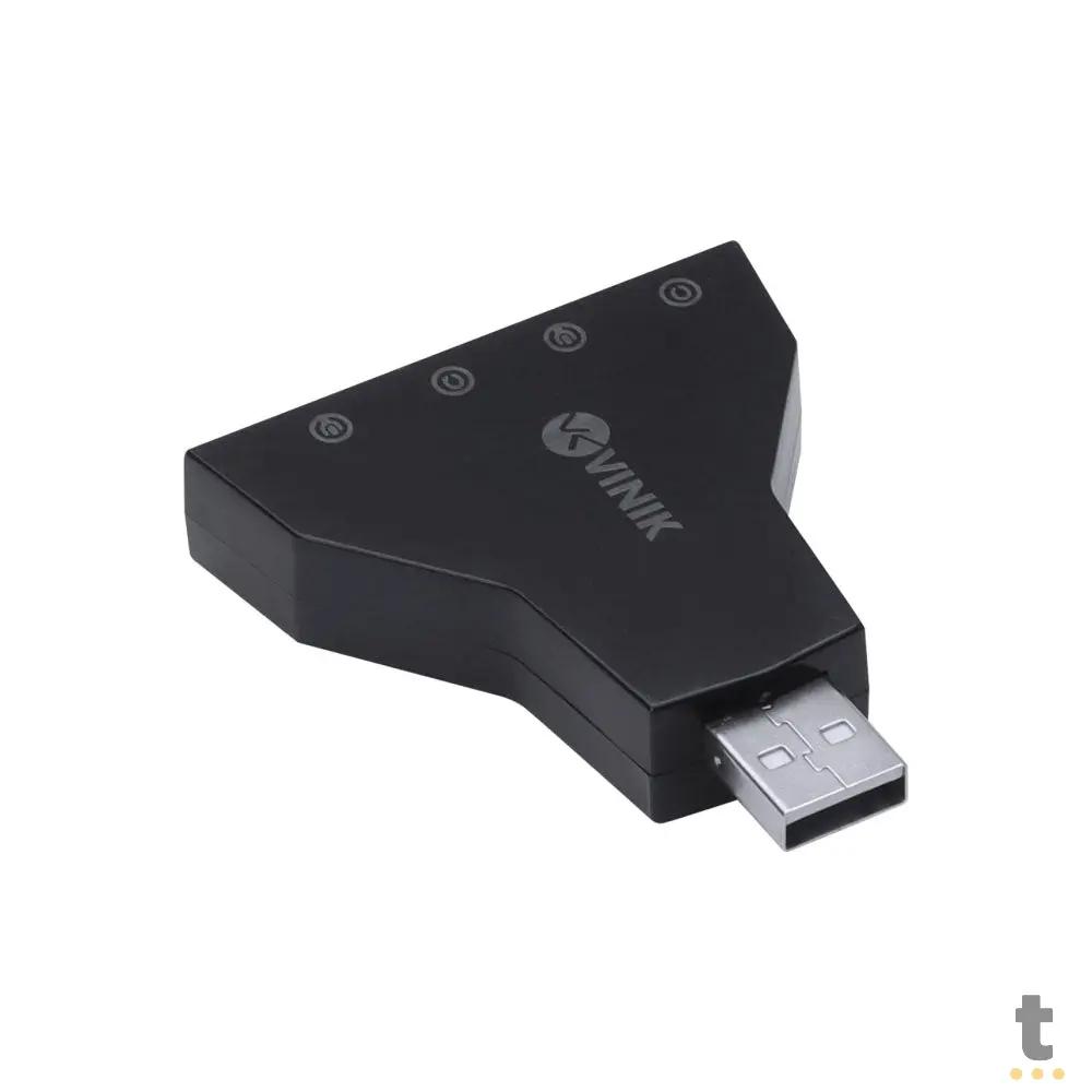 Adaptador Placa De Som Usb P/ 4 Portas P2 Vinik - A4PUSBM Truedata