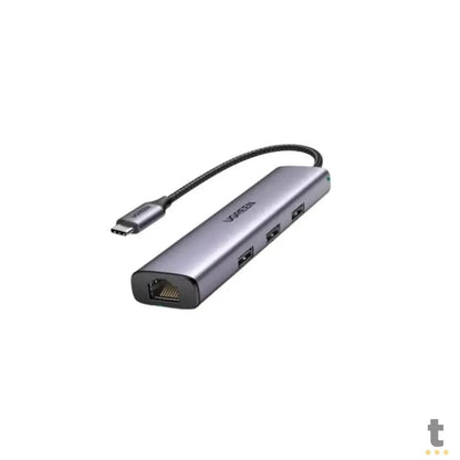 Adaptador Ugreen USB-C 3.1 para RJ45 Gigabit + USB CM475 Cinza Truedata