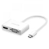 Adaptador Ugreen USB-C para HDMI e VGA MM123 30843 Branco Truedata