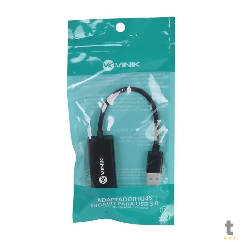 Adaptador Usb 3.0 Para Rj45 10/100/1000 (Placa De Rede Usb) Vinik - ADRJ45 Truedata