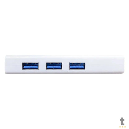 Adaptador Usb 3.0 Para Rj45 10/100/1000 (Placa De Rede Usb) + Hub Usb 3 Portas 3.0 Knup - KP-T133 Truedata