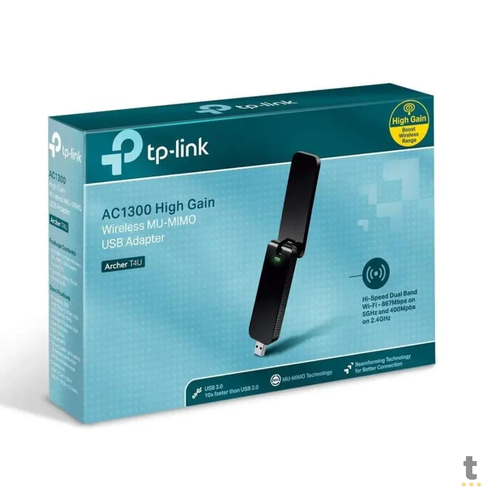 Adaptador Wireless TP-Link USB 1300Mbps - Archer T4u Dual Band Truedata