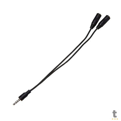 Adaptador de Som 2 P2 Fêmea para 1 P3 Macho Multilaser Preto - WI409 Truedata