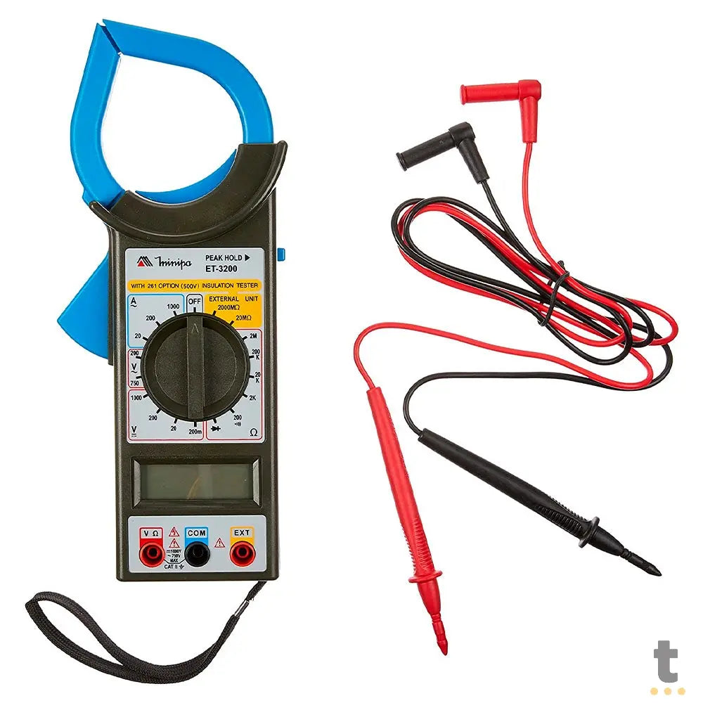 Alicate Amperimetro 1000A AC Minipa ET-3200 Truedata