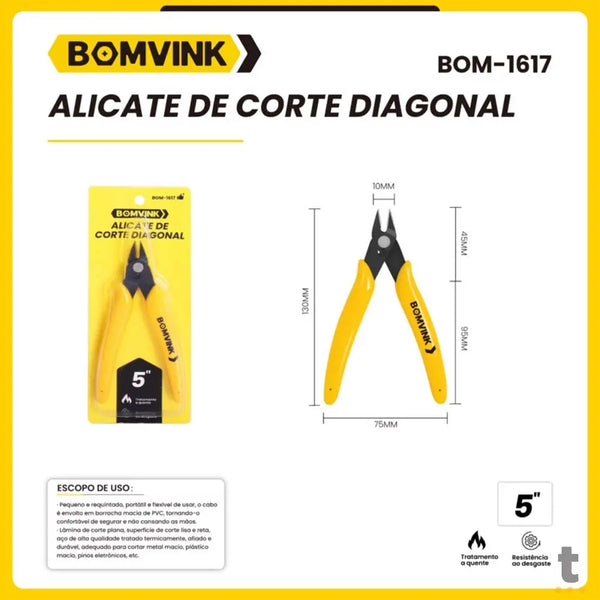 Alicate De Corte Diagonal 5'' BomVink - BOM-1617