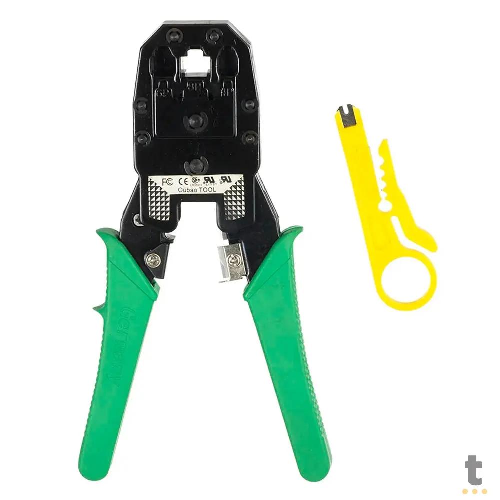 Alicate De Crimpagem Rapida Rj45/Rj11 Knup C/ Desencapador De Fio - OB-315 Truedata