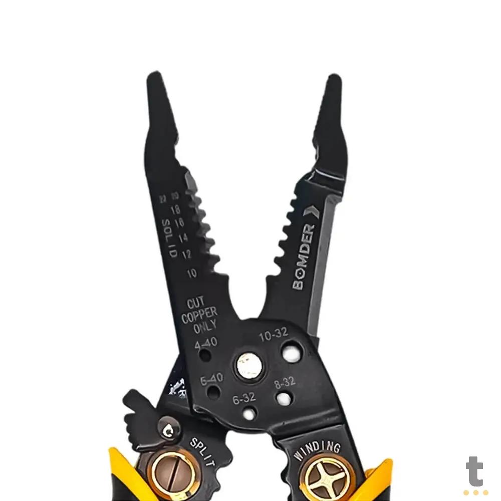 Alicate Decapador Multifuncional Eletricista Cortar Enrolar e Separar Fios BomVink - BOM-1709 Truedata