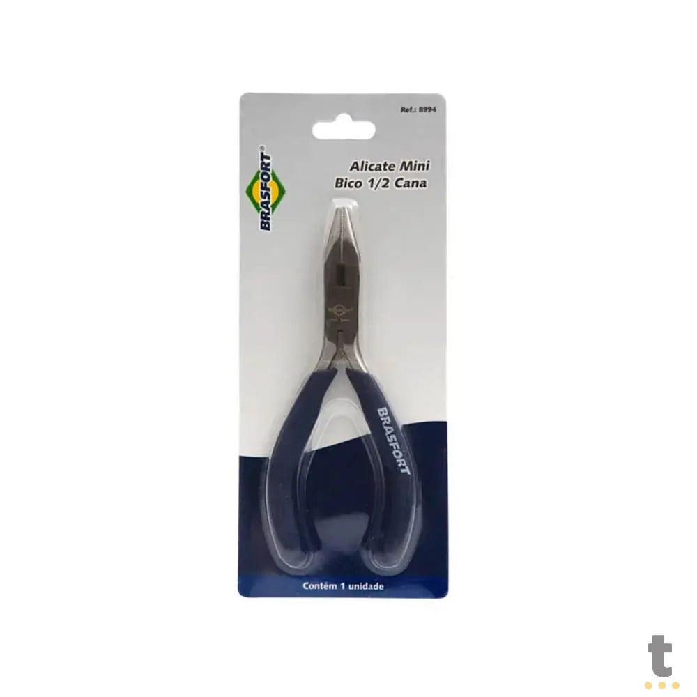 Alicate Mini Bico Meia Cana 6" Cabo Emborrachado Brasfort - 78145 Truedata