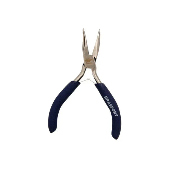 Alicate Mini Bico Meia Cana Curvo 6" Cabo Emborrachado Brasfort - 7814289186