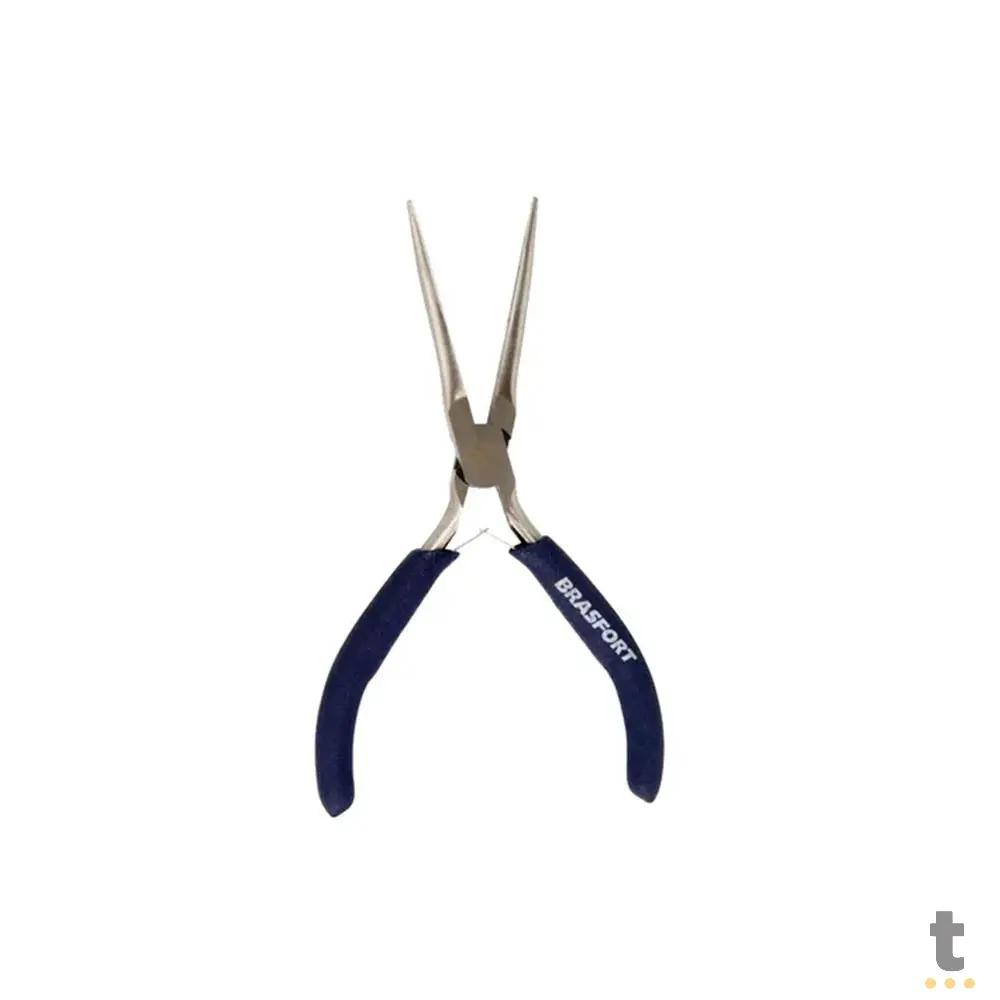 Alicate Mini Bico Meia Cana Longo 6" Cabo Emborrachado Brasfort - 78147 Truedata