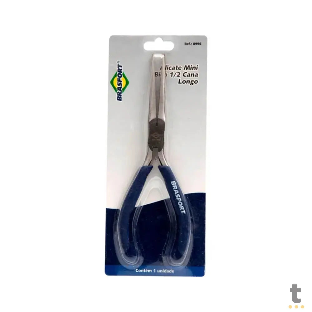 Alicate Mini Bico Meia Cana Longo 6" Cabo Emborrachado Brasfort - 78147 Truedata