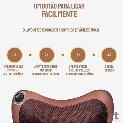 Almofada Massageadora Tomate Com Cromoterapia - AM-012 Truedata