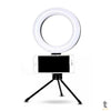 Anel De Luz Ring Light 6 Pols Com Tripe de Mesa e Suporte para Celular Truedata