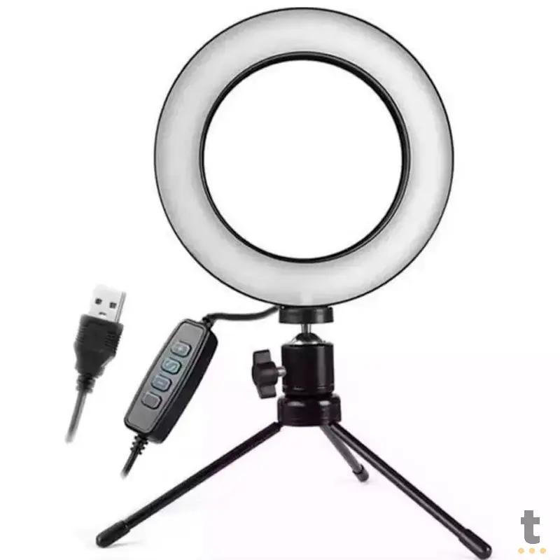 Anel De Luz Ring Light Led Usb Com Tripe 16cm Maquiagem Foto Video Truedata