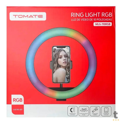 Anel De Luz Ring Light RGB Tomate Led Usb 10 Pols - MLG-110RGB Truedata