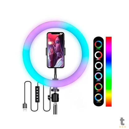 Anel De Luz Ring Light RGB Tomate Led Usb 10 Pols - MLG-110RGB Truedata