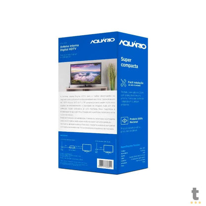 Antena Interna para HDTV VHF/UHF/FM/4K 2.5m Aquario - DTV-100P Truedata