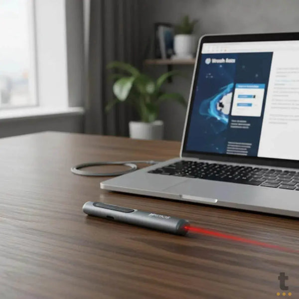 Apresentador Sem Fio Caneta a Laser Hebros 100m USB-C Recarregável Cinza - IF-309