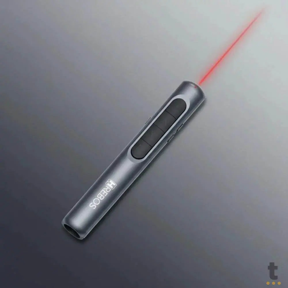 Apresentador Sem Fio Caneta a Laser Hebros 100m USB-C Recarregável Cinza - IF-309 Truedata