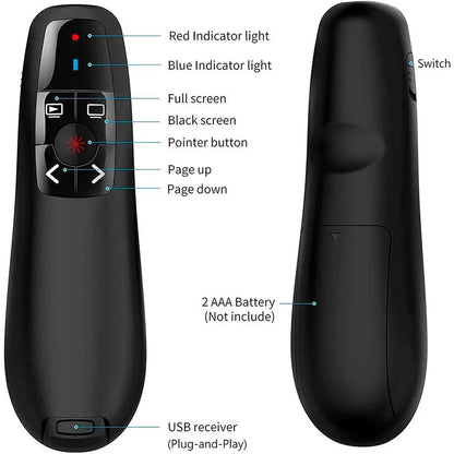Apresentador Sem Fio Wireless Laser Pointer Clicker 2.4GHz - Fenlan Truedata
