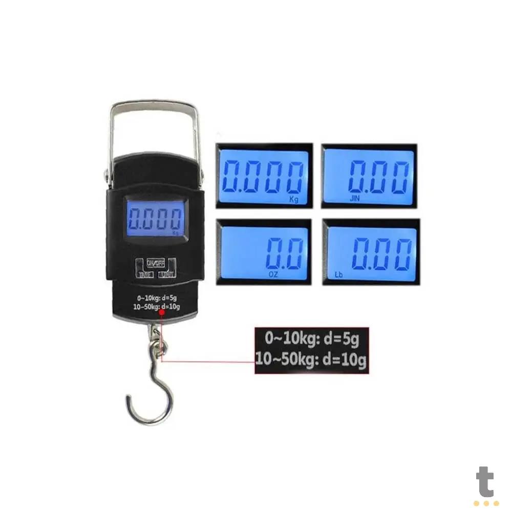 Balança Digital Portátil Com Gancho - Até 50 Kg Truedata
