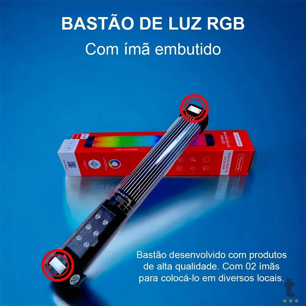 Bastão de Luz RGB Led Iluminação Colorida Tomate - MLG-118RGB Truedata