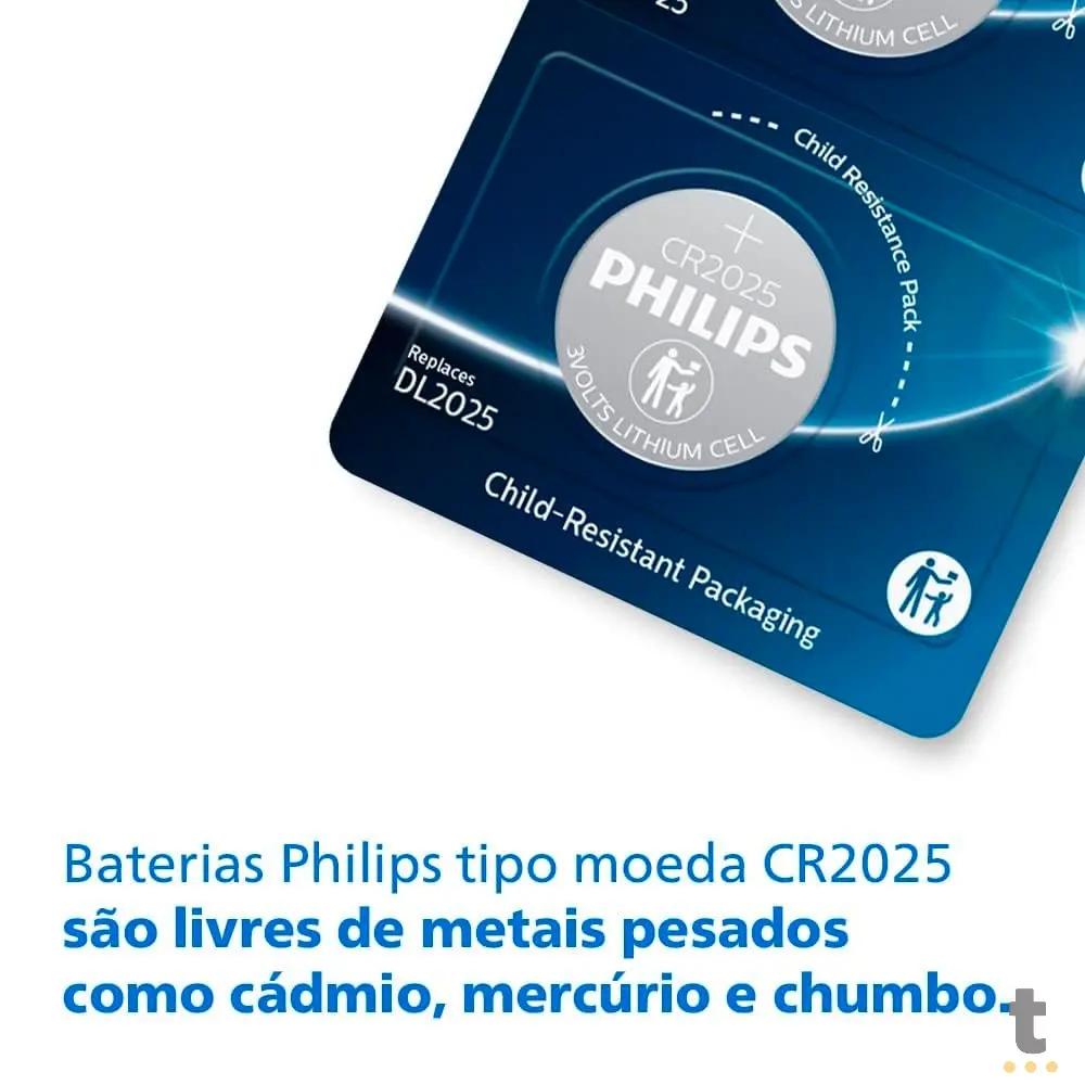 Bateria 3v Tipo Botão Cr2025 Philips - CR2025P5B/59 Truedata