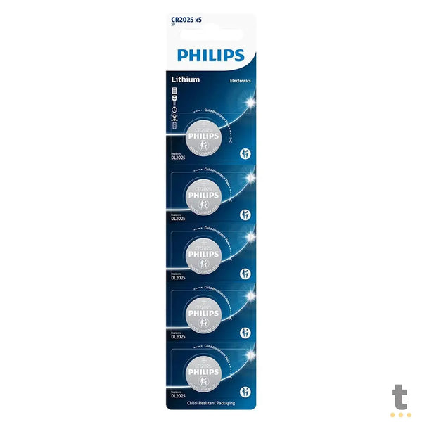 Bateria 3v Tipo Botão Cr2025 Philips - CR2025P5B/59