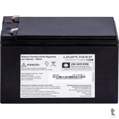 Bateria Selada 12V 9A VRLA UNIPOWER - UP1290 Truedata