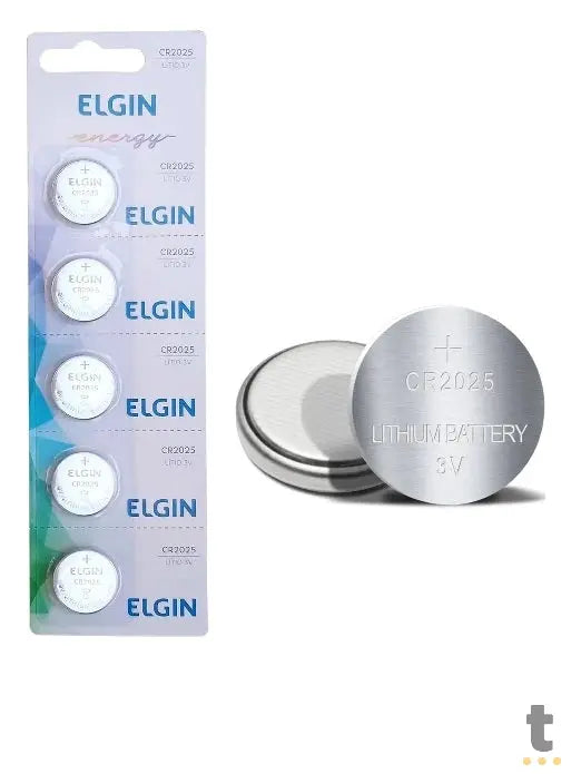 Bateria de Litio 3v Tipo Botao Cr2025 Elgin - Cartela com 5