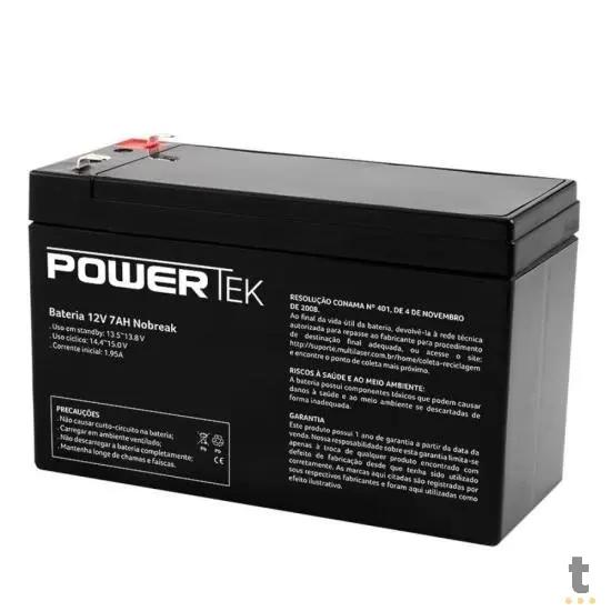 Bateria p/ Nobreak 12v/7Ah EN013 Preta POWERTEK Truedata