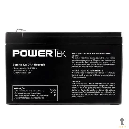 Bateria p/ Nobreak 12v/7Ah EN013 Preta POWERTEK Truedata