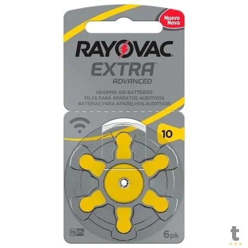 Bateria para Aparelho Auditivo Rayovac Tam. 10 C/ 6 - 10AUX-6XEBRA