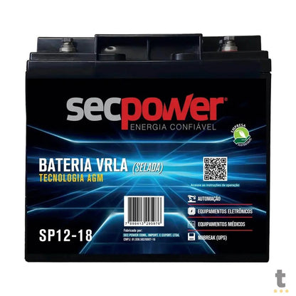 Bateria para Nobreak 12v 18ah Secpower - Sp12-18 Truedata