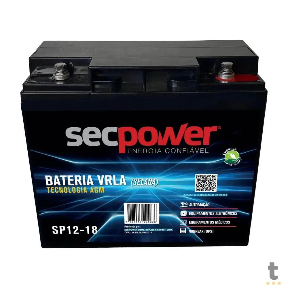 Bateria para Nobreak 12v 18ah Secpower - Sp12-18 Truedata