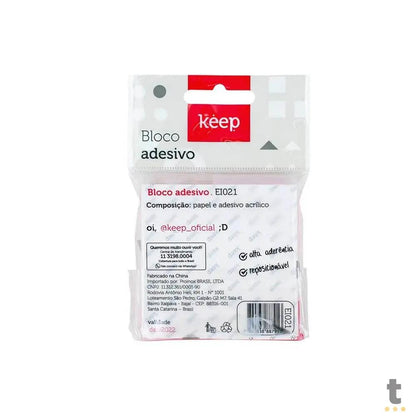 Bloco Adesivo 75x75mm Rosa 100 Folhas Keep - EI021 Truedata