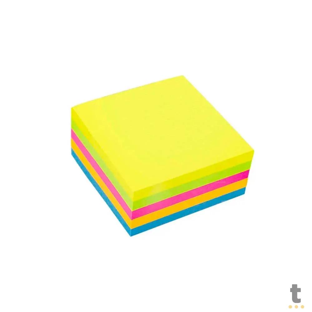 Bloco Adesivo Cubo 50x50mm 5 Cores Neon 250 Folhas Keep - EI014 Truedata