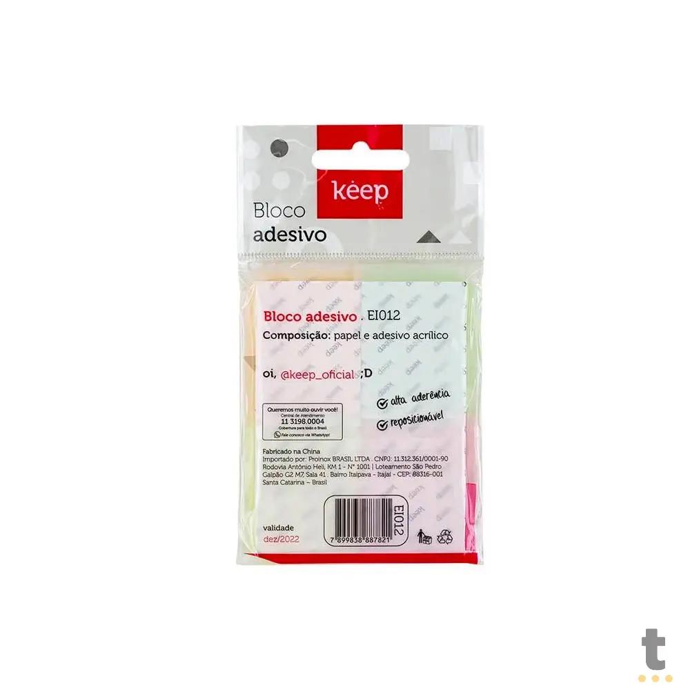 Bloco Adesivo com 4 Cores Neon 4x50 Folhas Keep - EI012 Truedata