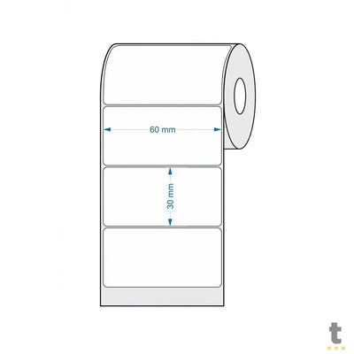 Bobina Impressora Rolo Etiqueta Couche Amarela 6 X 3 Cm / 60 X 30 Mm