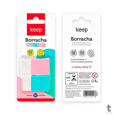 Borrachas Branca com Cintas Coloridas Keep Blister C/ 2 Unidades - EI130